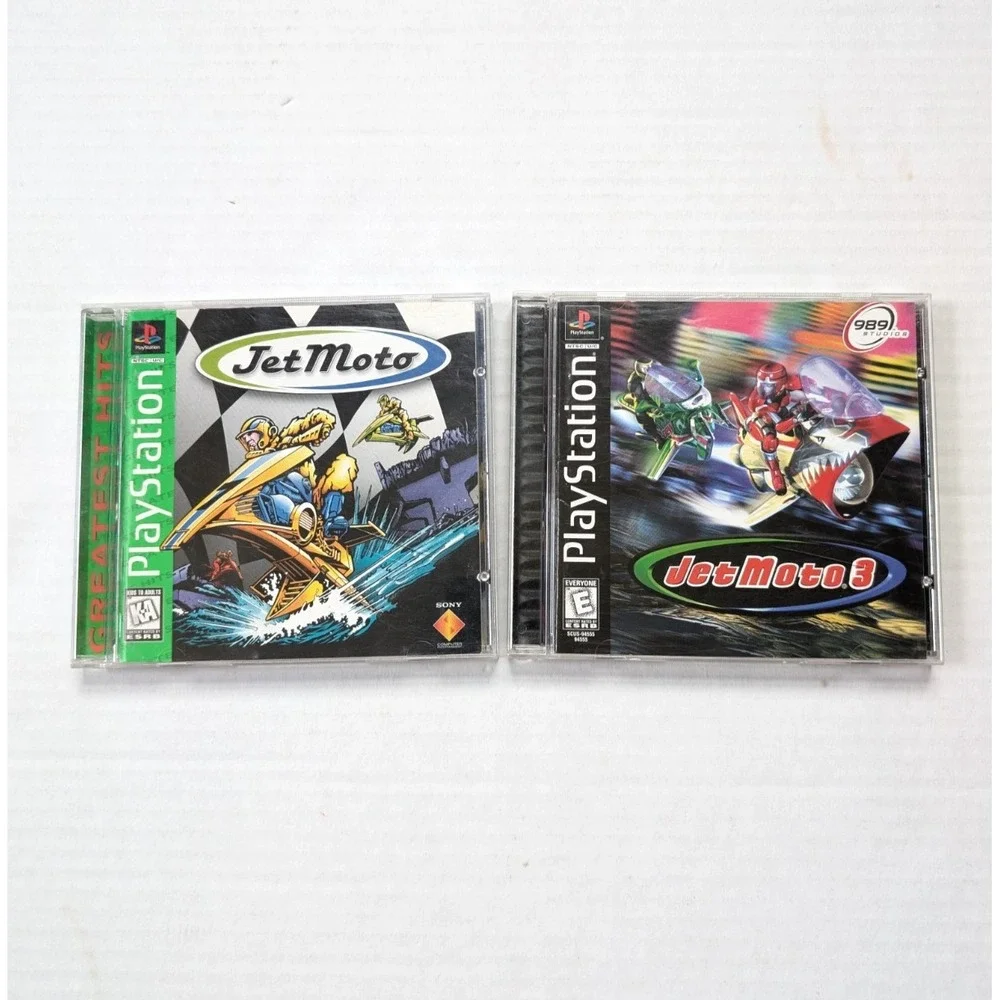 Jet Moto 1 Greatest Hits & 3 Complete Sony PlayStation 1 CIB 1999 Tested